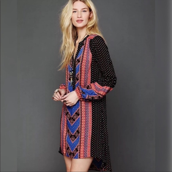 Free People Dresses & Skirts - FREE PEOPLE Peacemaker Boho mixed Print Dress S